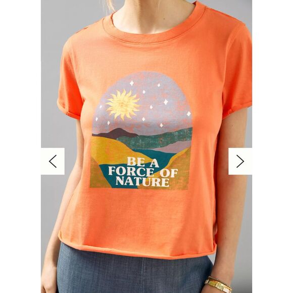 Anthropologie Graphics and Grain Force of Nature T Shirt Womens Sz XS - Picture 1 of 11